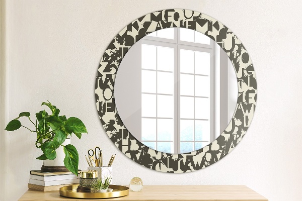 Circle decorative mirror Abstract typography