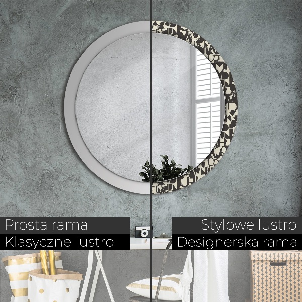 Circle decorative mirror Abstract typography