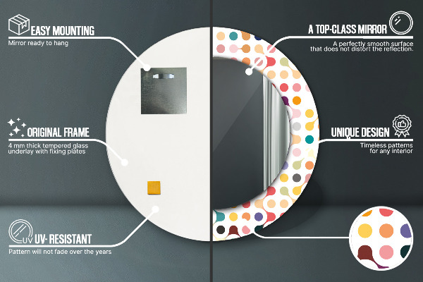 Round printed mirror Seamless multicolor