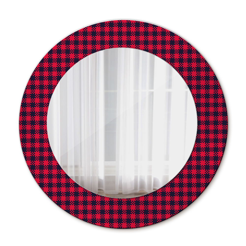 Round printed mirror Red grille