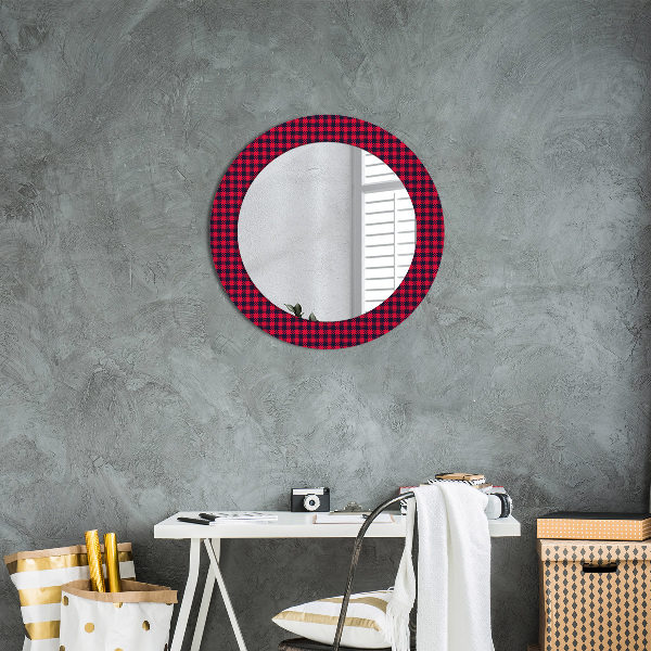 Round printed mirror Red grille