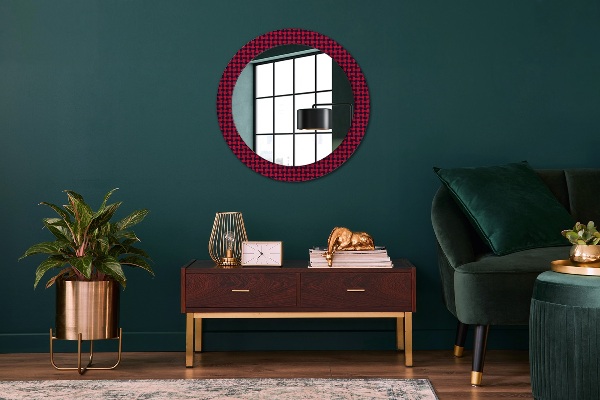 Round printed mirror Red grille