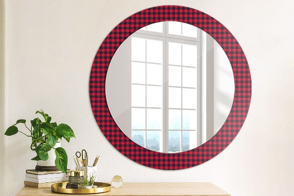 Round printed mirror Red grille
