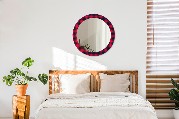 Round printed mirror Red grille