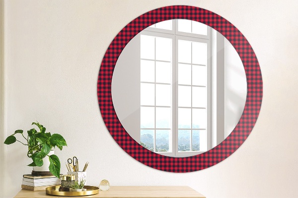 Round printed mirror Red grille