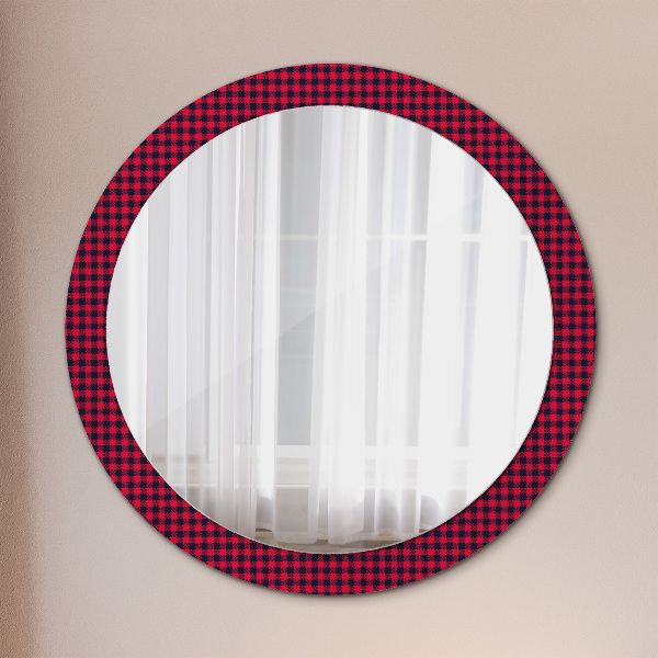 Round printed mirror Red grille