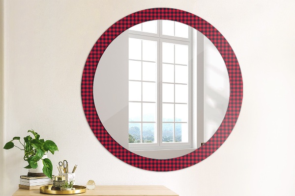 Round printed mirror Red grille
