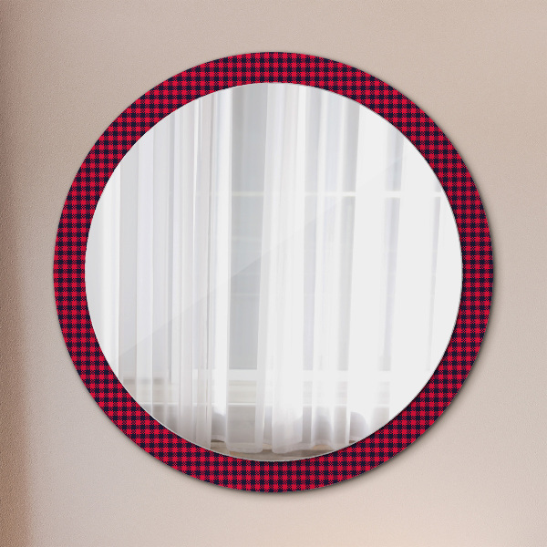 Round printed mirror Red grille
