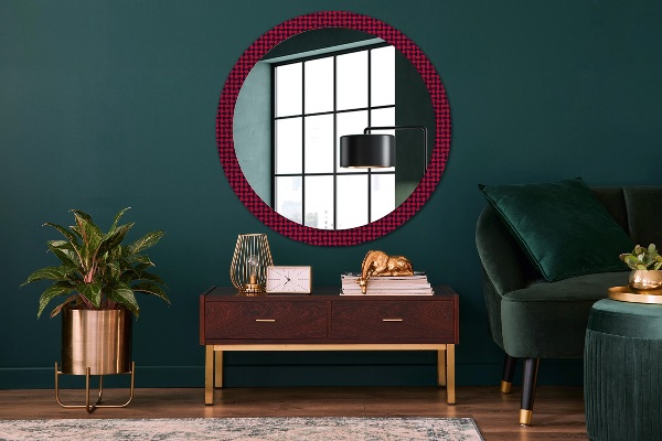 Round printed mirror Red grille