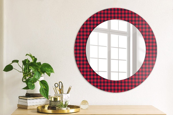 Round printed mirror Red grille