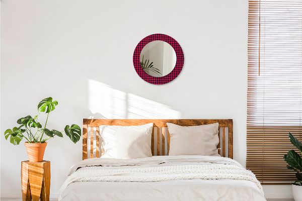 Round printed mirror Red grille