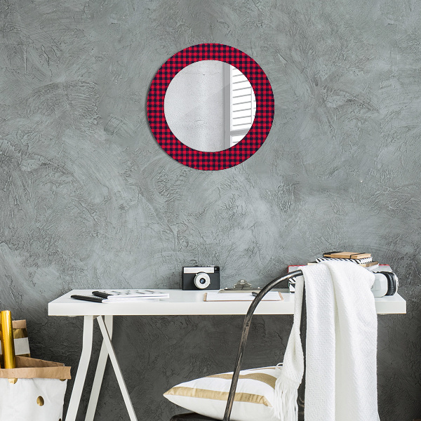 Round printed mirror Red grille