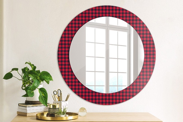 Round printed mirror Red grille