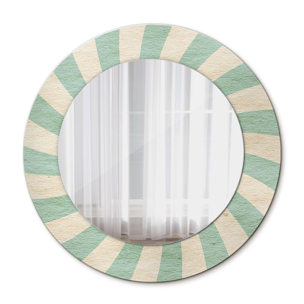 Round printed mirror Retro pastel pattern