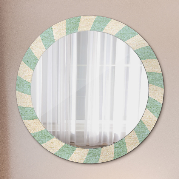 Round printed mirror Retro pastel pattern