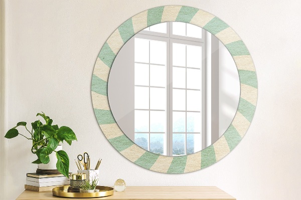 Round printed mirror Retro pastel pattern