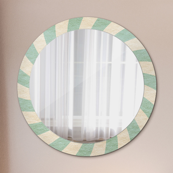 Round printed mirror Retro pastel pattern