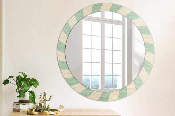 Round printed mirror Retro pastel pattern