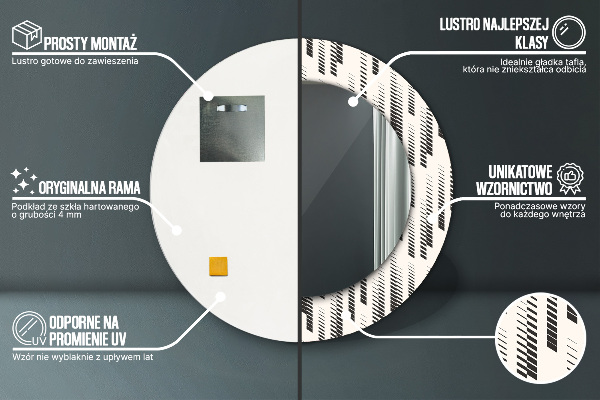 Round decorative mirror Striped pattern