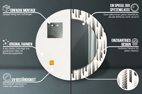 Round decorative mirror Striped pattern