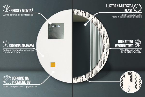 Round decorative mirror Striped pattern