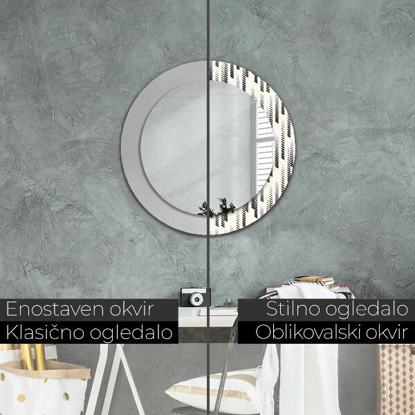 Round decorative mirror Striped pattern