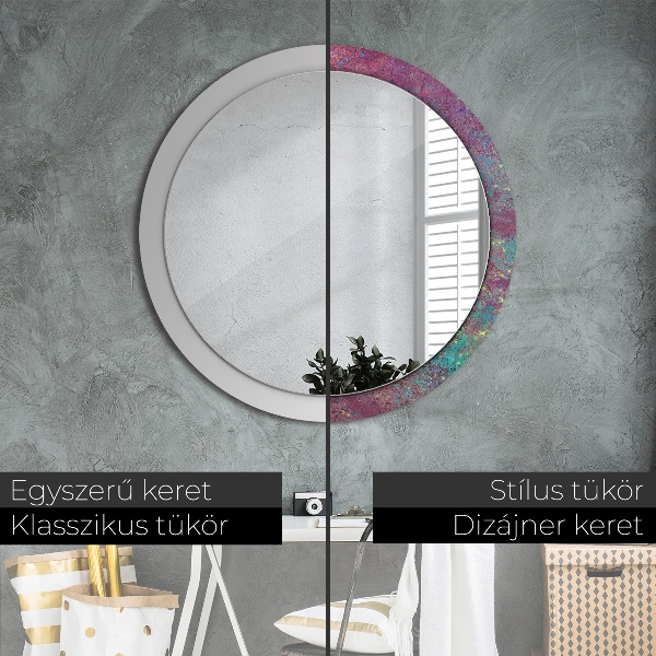 Round wall mirror decor Color festival