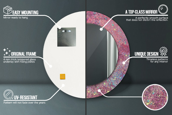 Round wall mirror decor Color festival