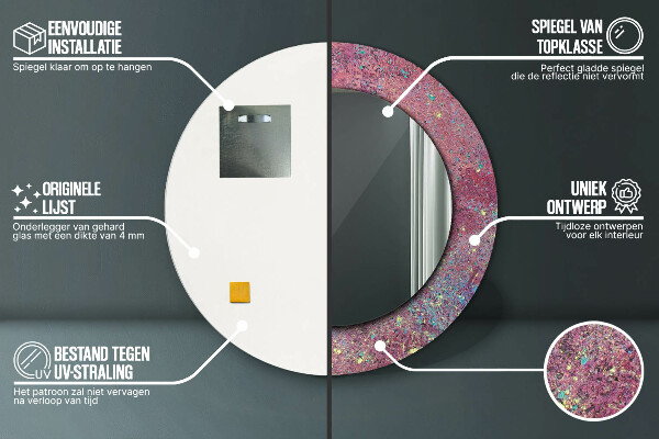 Round wall mirror decor Color festival