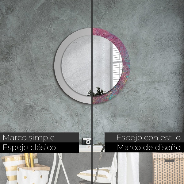 Round wall mirror decor Color festival
