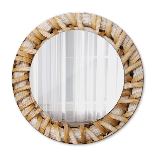 Circle decorative mirror Natural braid