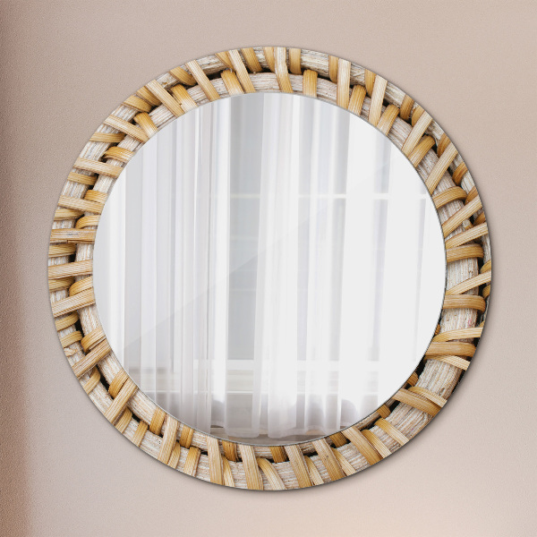 Circle decorative mirror Natural braid