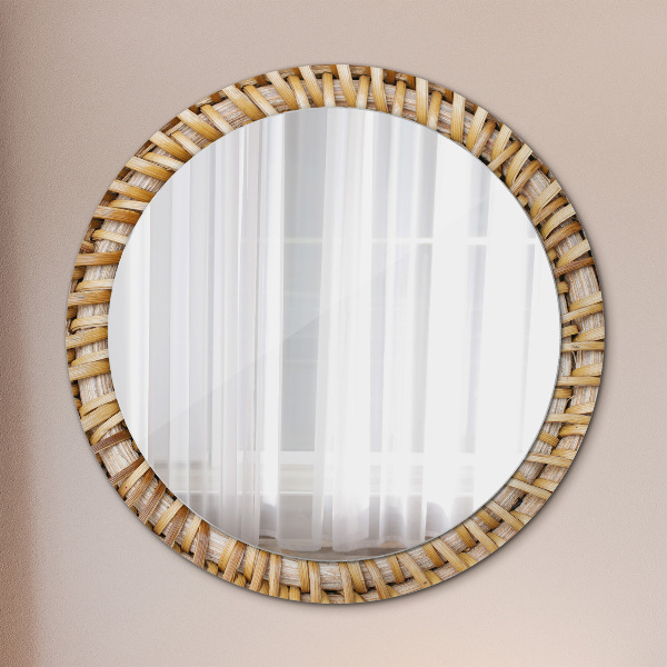 Circle decorative mirror Natural braid