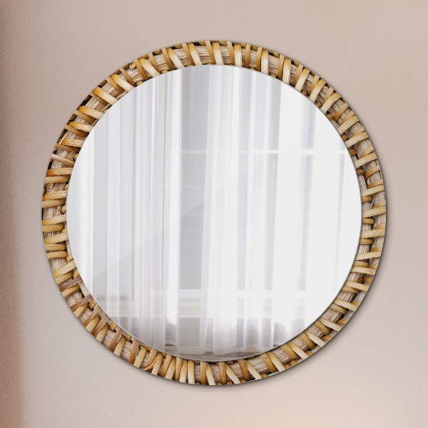 Circle decorative mirror Natural braid