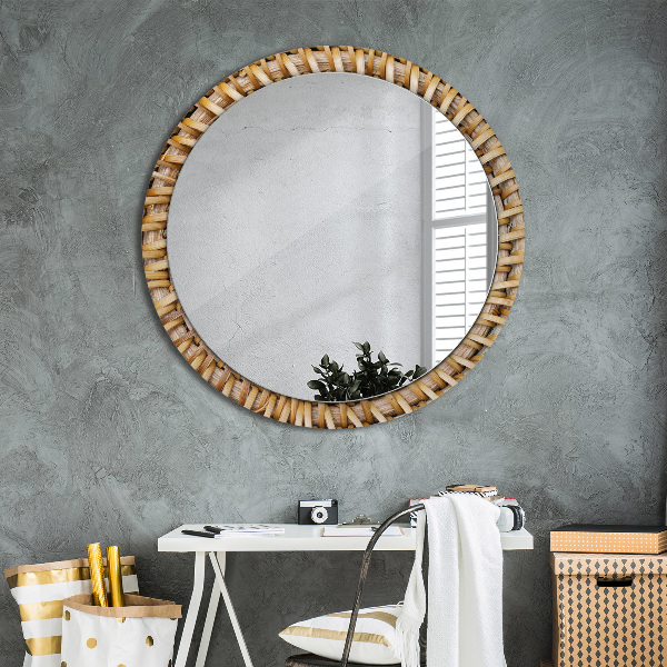Circle decorative mirror Natural braid