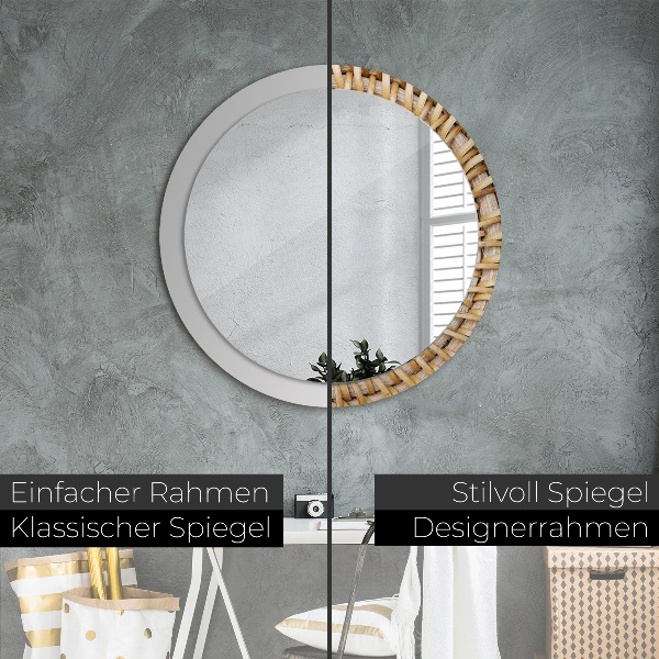 Circle decorative mirror Natural braid