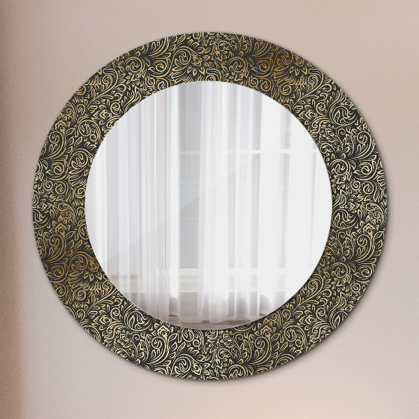 Round wall mirror design Golden ornaments