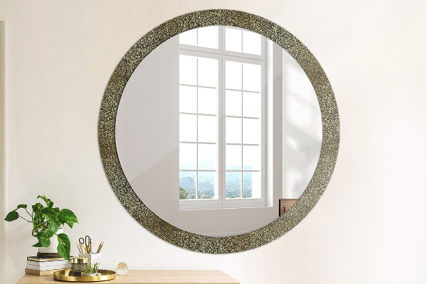Round wall mirror design Golden ornaments