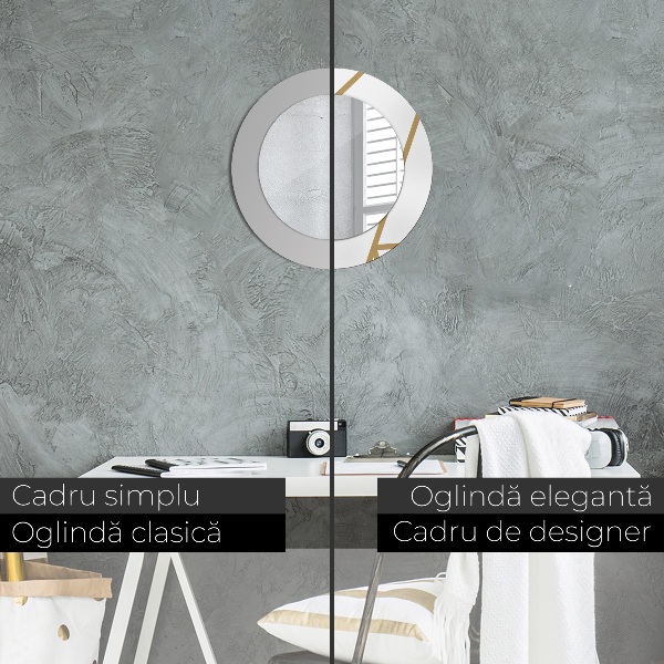 Round wall mirror design Linear composition