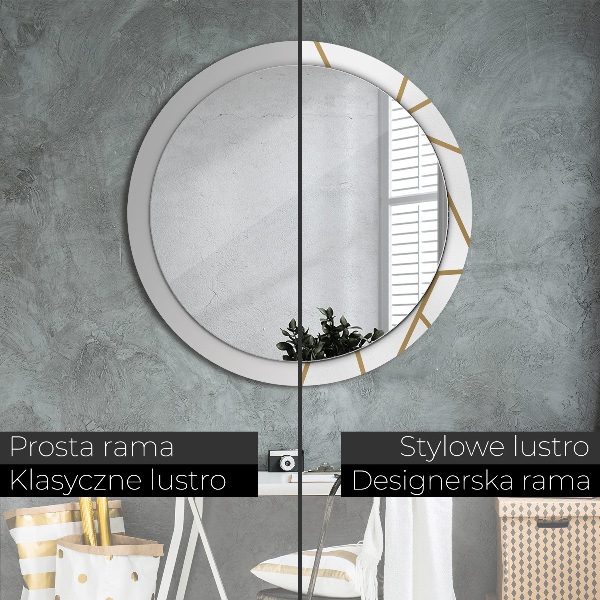 Round wall mirror design Linear composition