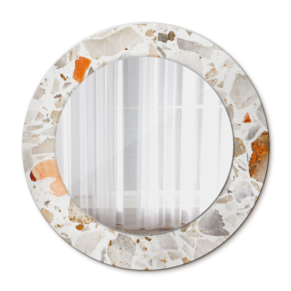 Round mirror frame with print Lastric background