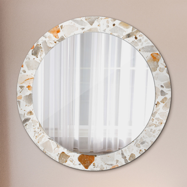 Round mirror frame with print Lastric background