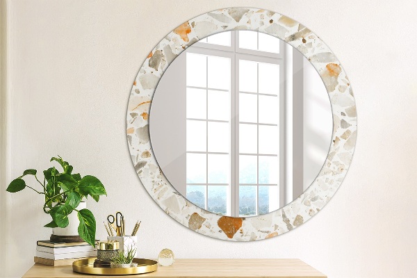Round mirror frame with print Lastric background