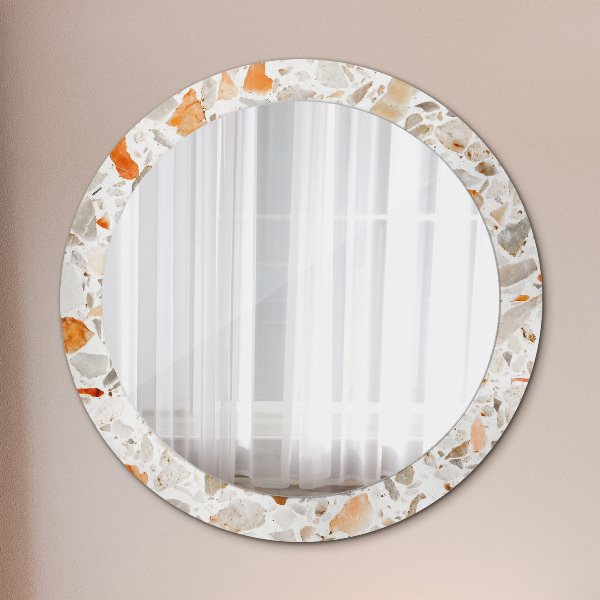 Round mirror frame with print Lastric background