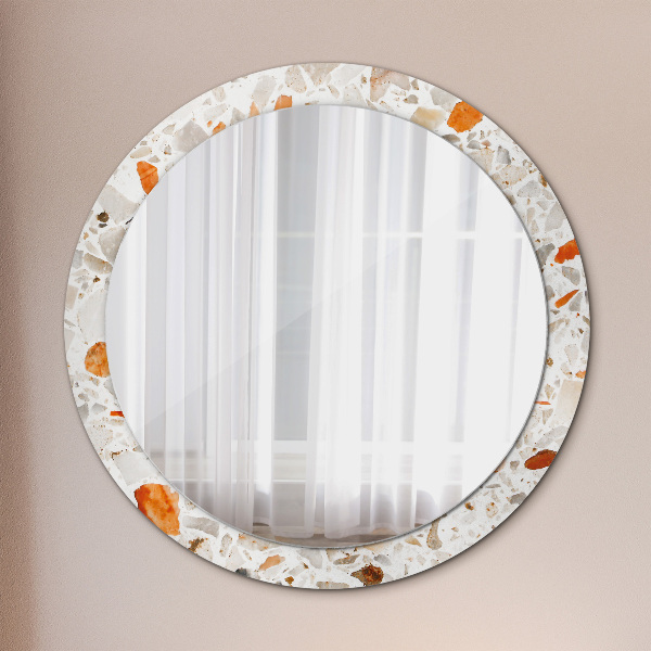 Round mirror frame with print Lastric background