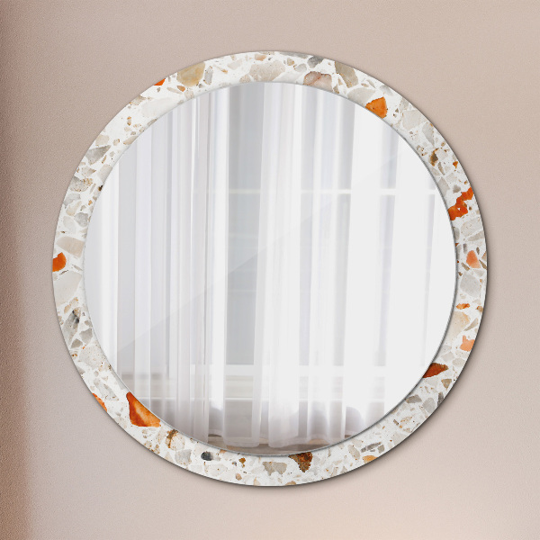 Round mirror frame with print Lastric background