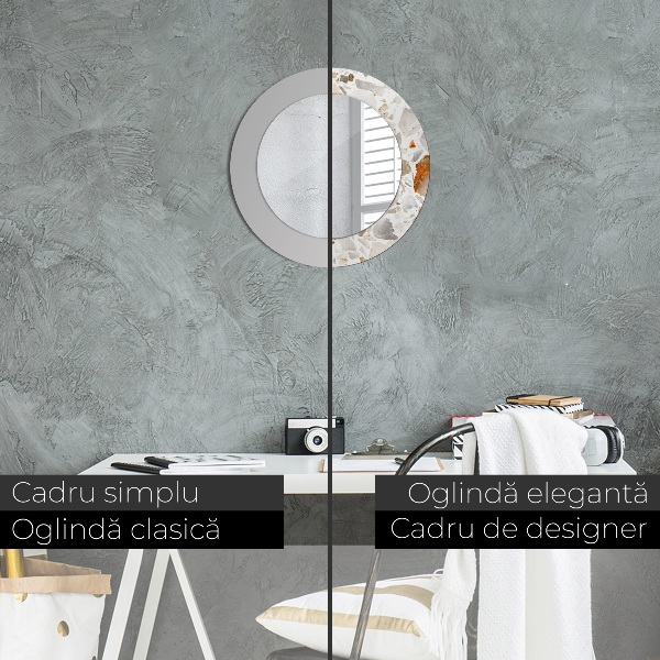 Round mirror frame with print Lastric background