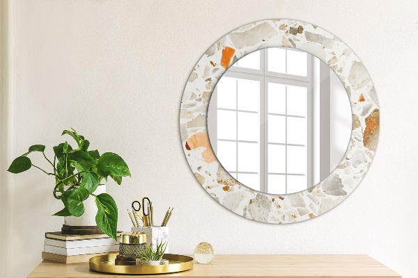 Round mirror frame with print Lastric background