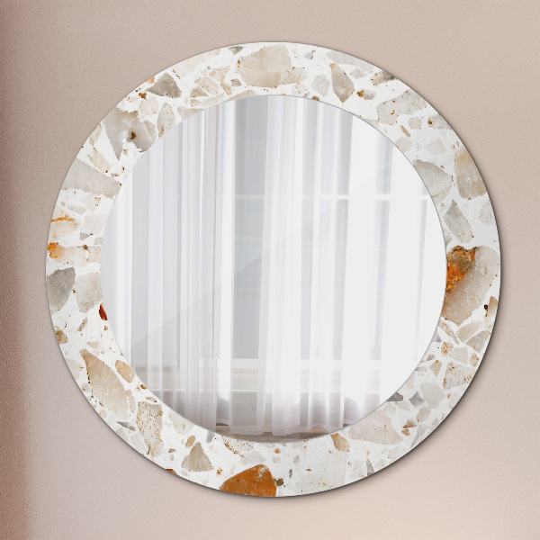 Round mirror frame with print Lastric background