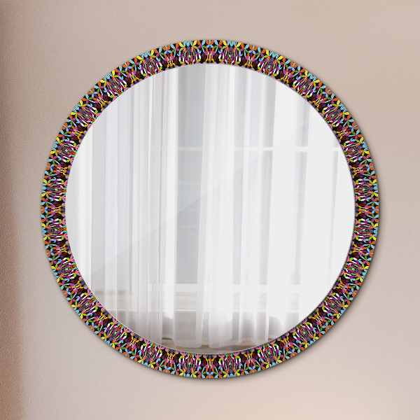 Round printed mirror Psychedelic mandala pattern